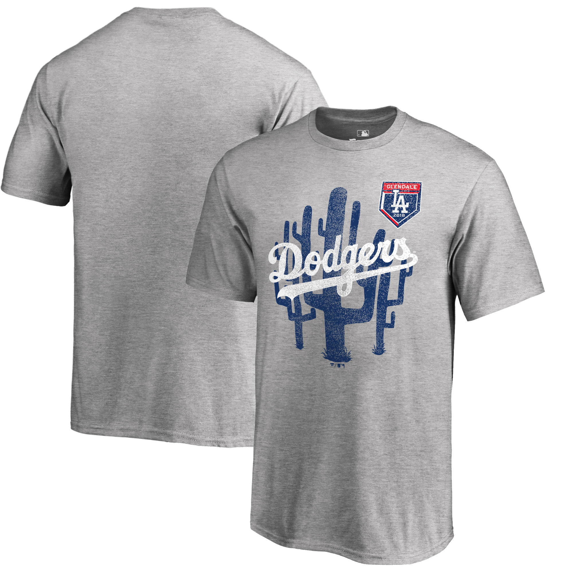 Men's Los Angeles Dodgers Fanatics Branded 2018 MLB Spring Training Vintage T-Shirt ?C Heather Gray